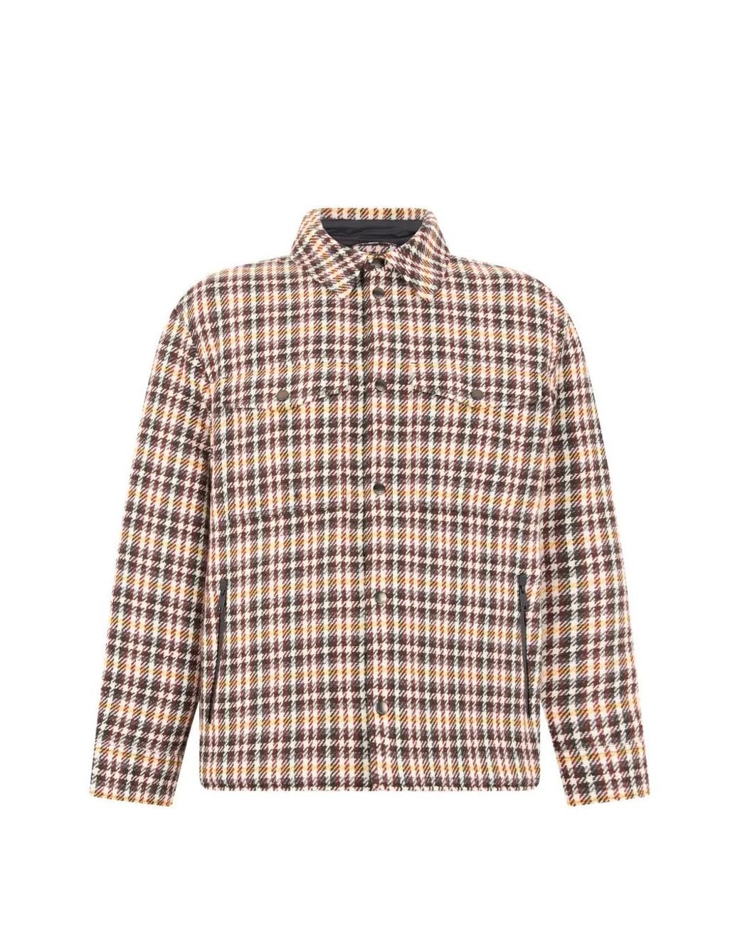 Burberry Brown Check Wool Padded Overshirt for men