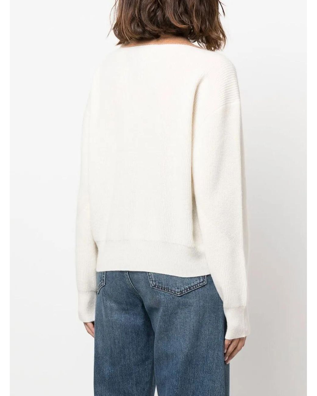 Rag & Bone White Collared Cashmere Jumper