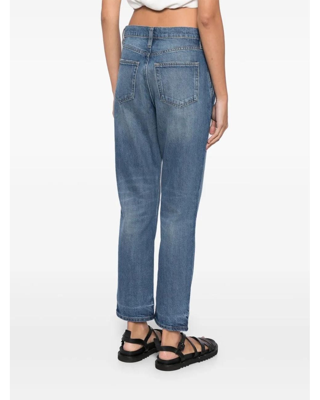 FRAME Blue Le Mec Straight-Leg Jeans