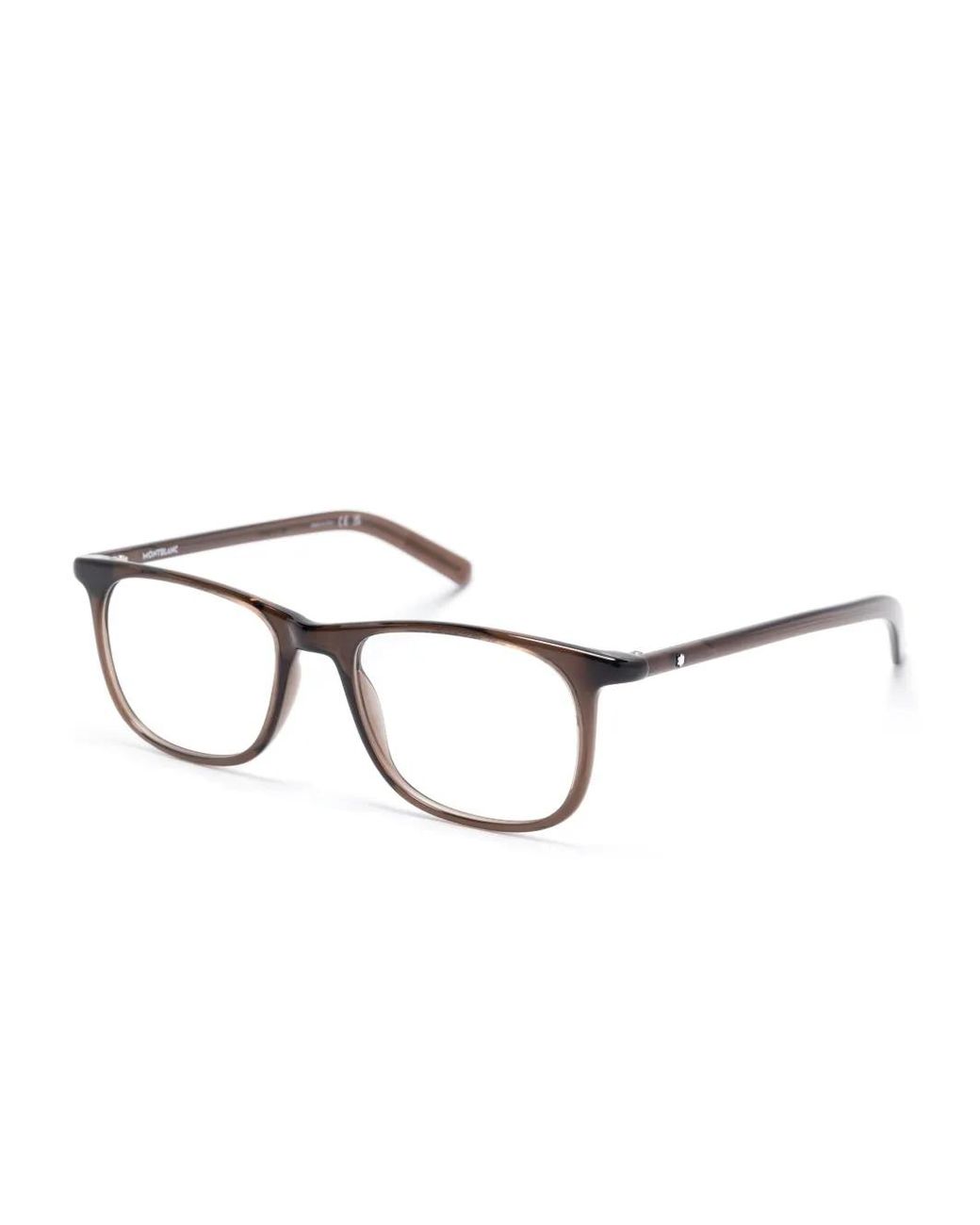 Montblanc Brown Square-Frame Glasses for men