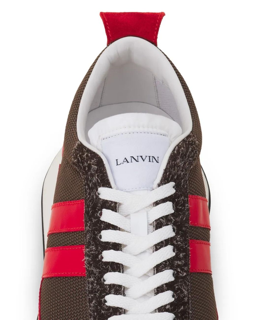 Lanvin Red Bumpr Striped Sneakers