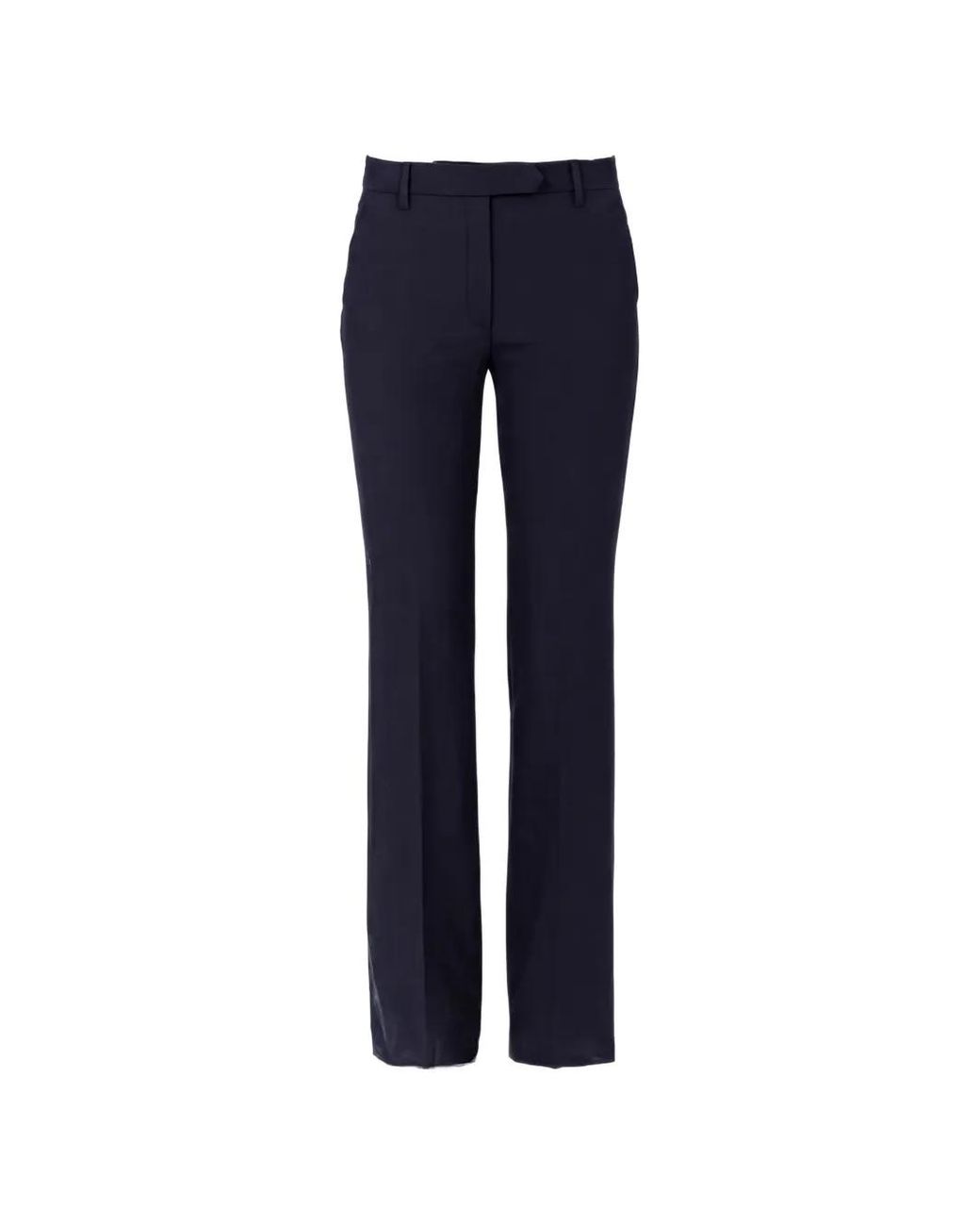 True Royal Blue Belt-Loops Pressed-Crease Trousers