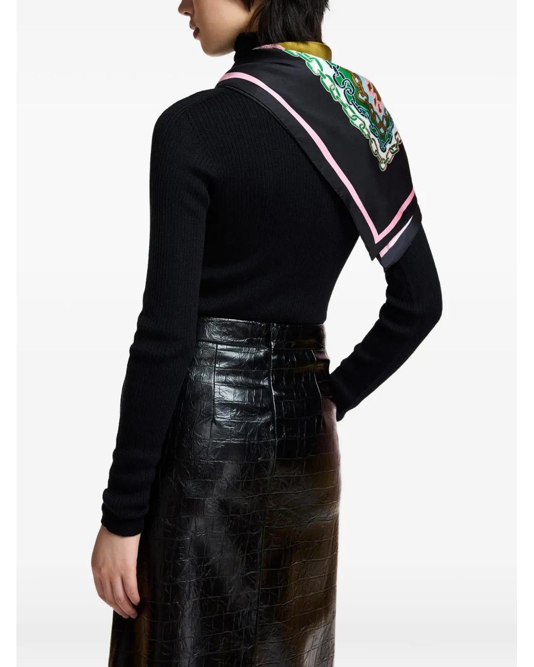 Essentiel Antwerp Black Kelmuse2 Ribbed-Knit Turtleneck Sweater