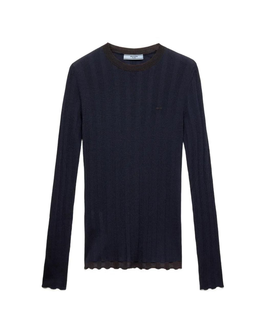 Prada Blue Wool Crew-Neck Sweater