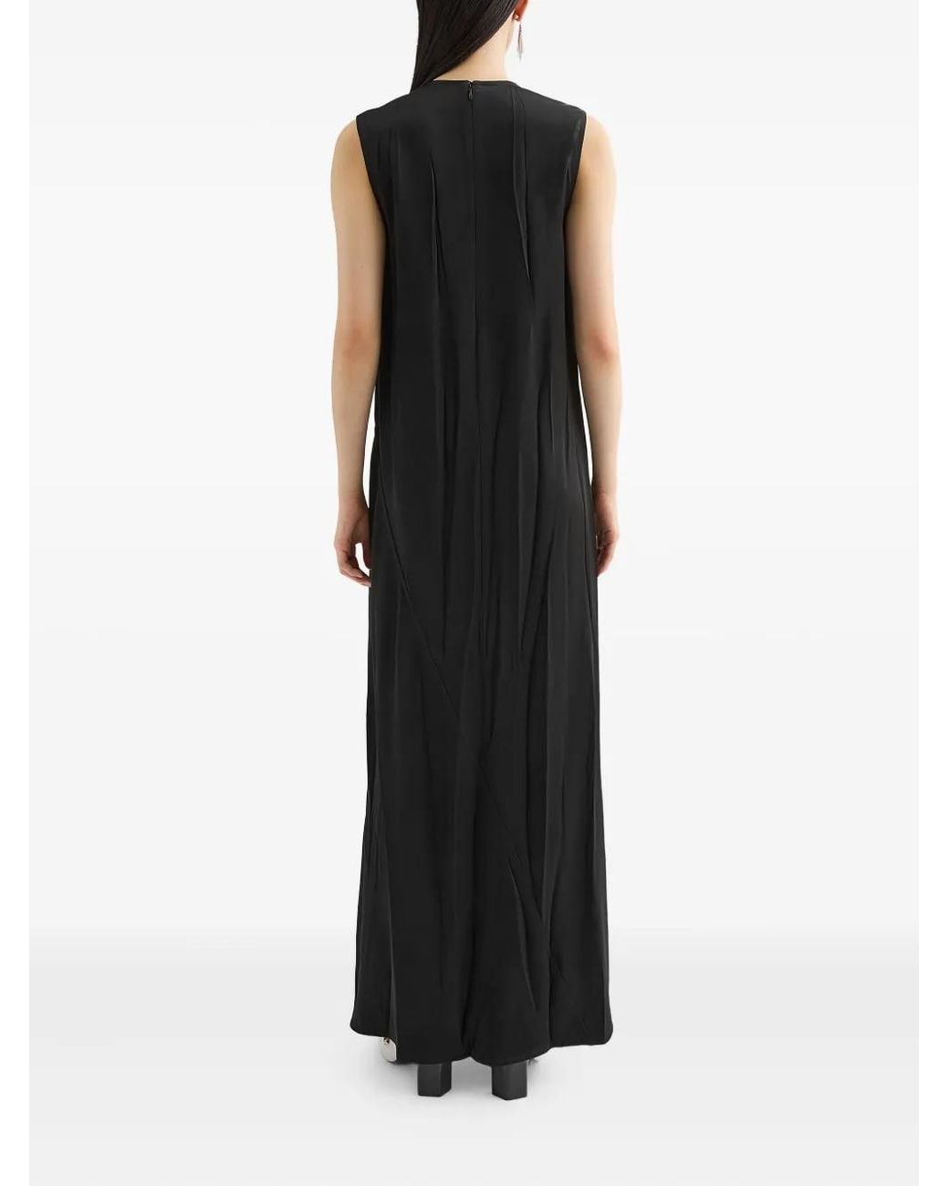 Jil Sander Black Satin Maxi Dress