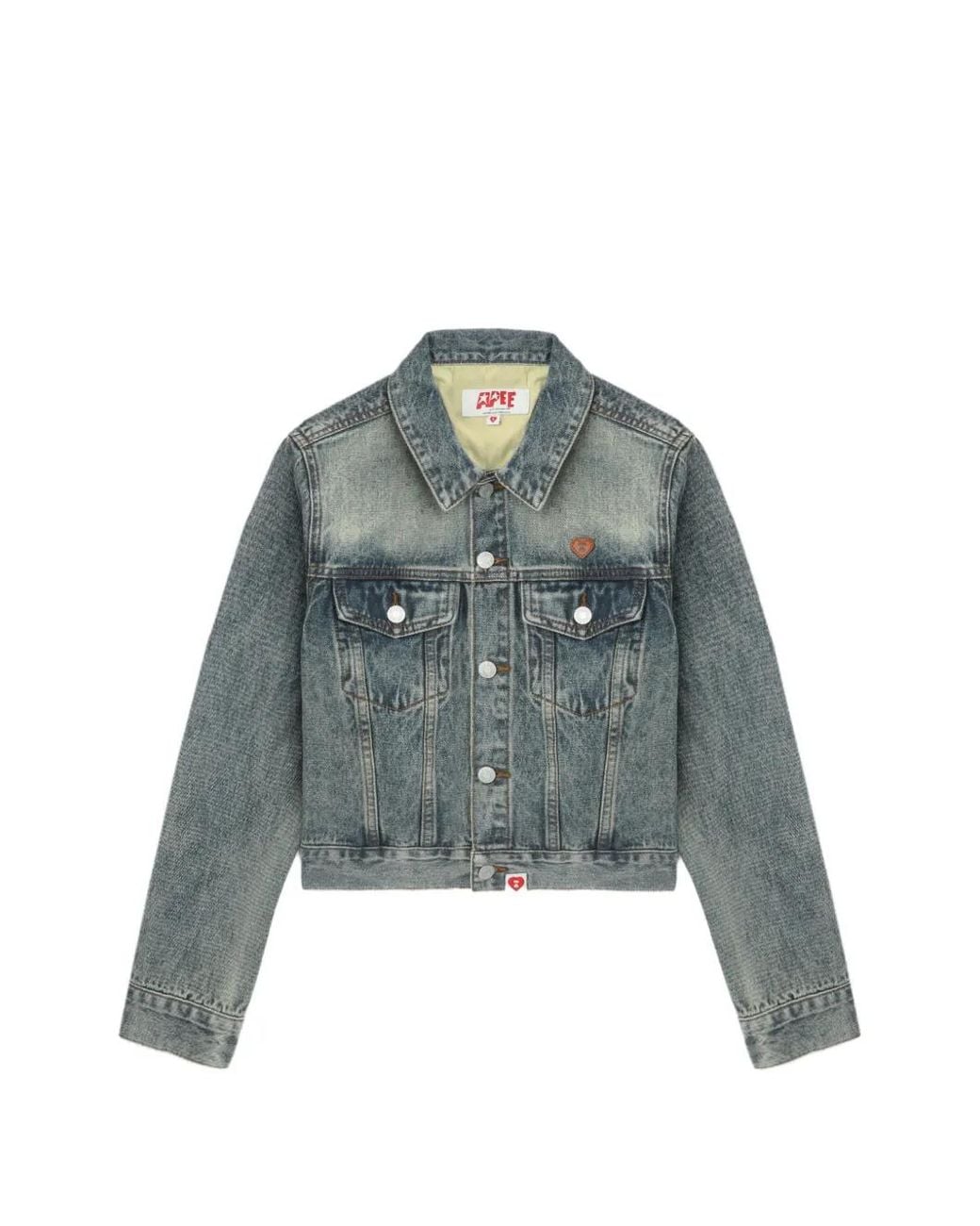 AAPE BY A BATHING AP Blue Logo-Embossed Denim Jacket