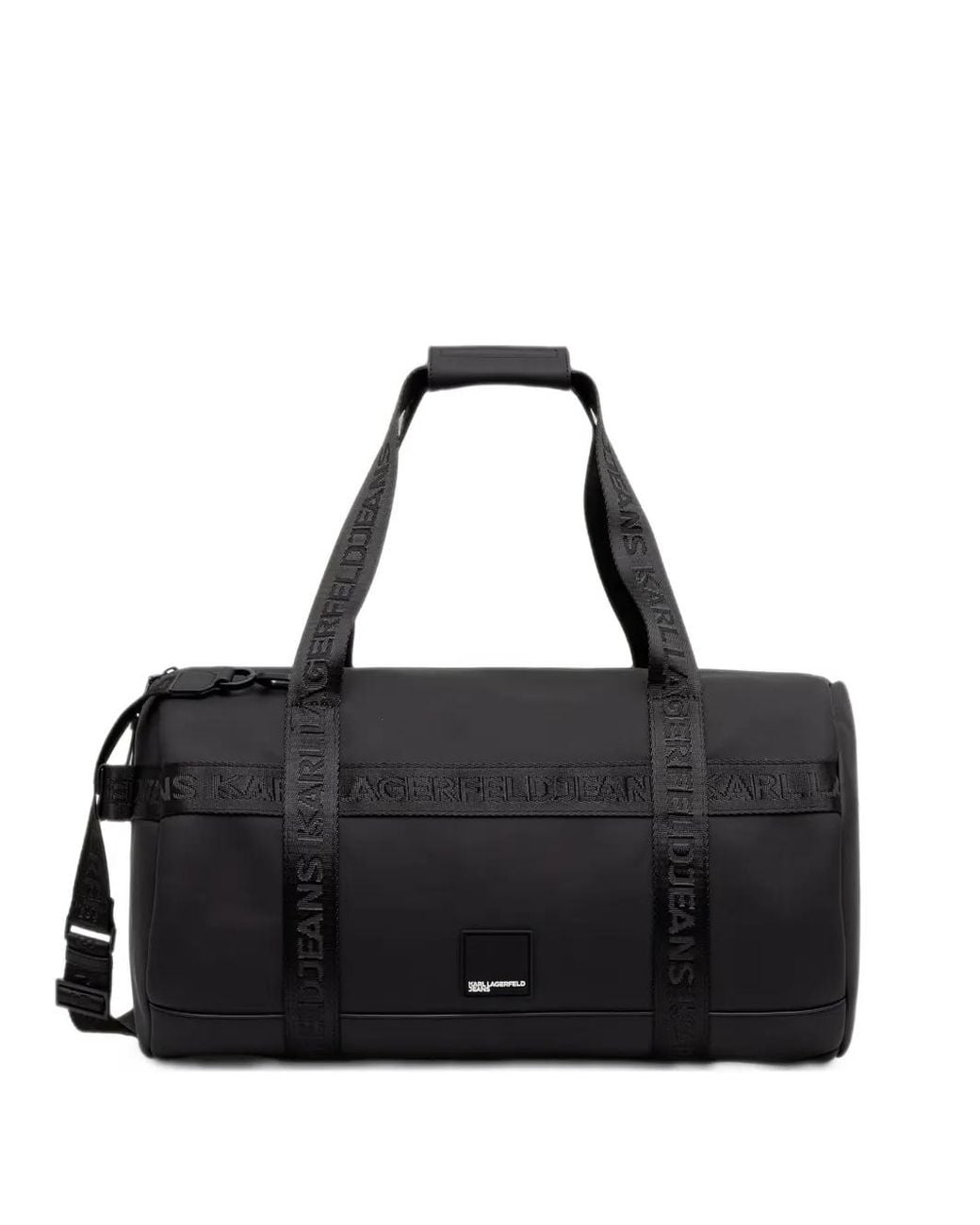 Karl Lagerfeld Black Logo-Tape Holdall for men