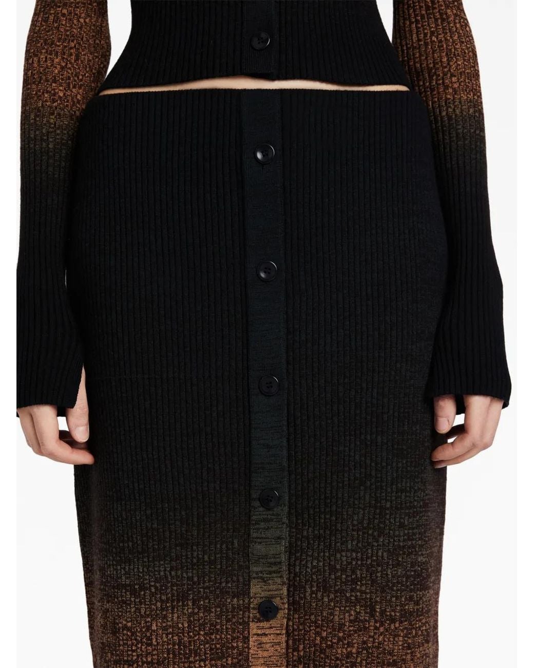 Proenza Schouler Brown Marl Gradient-Effect Skirt
