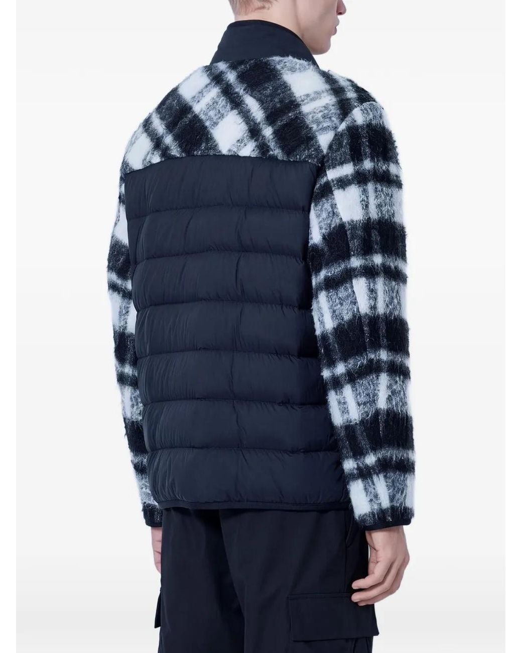 Moncler Blue Scalorbi Checked Jacket for men