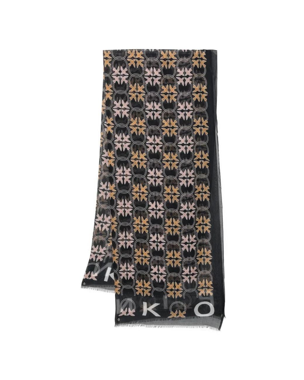 Pinko Black Printed Scarf