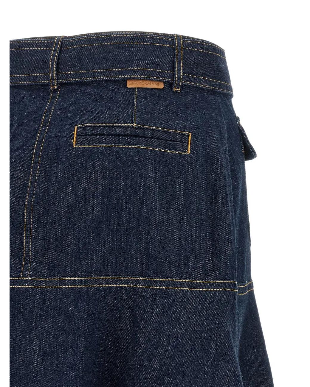 Zimmermann Blue Denim Midi Skirt