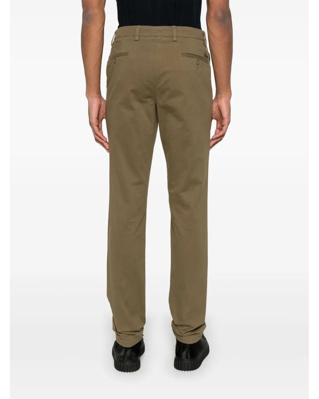 Remus Uomo Brown Logo-Patch Trousers for men