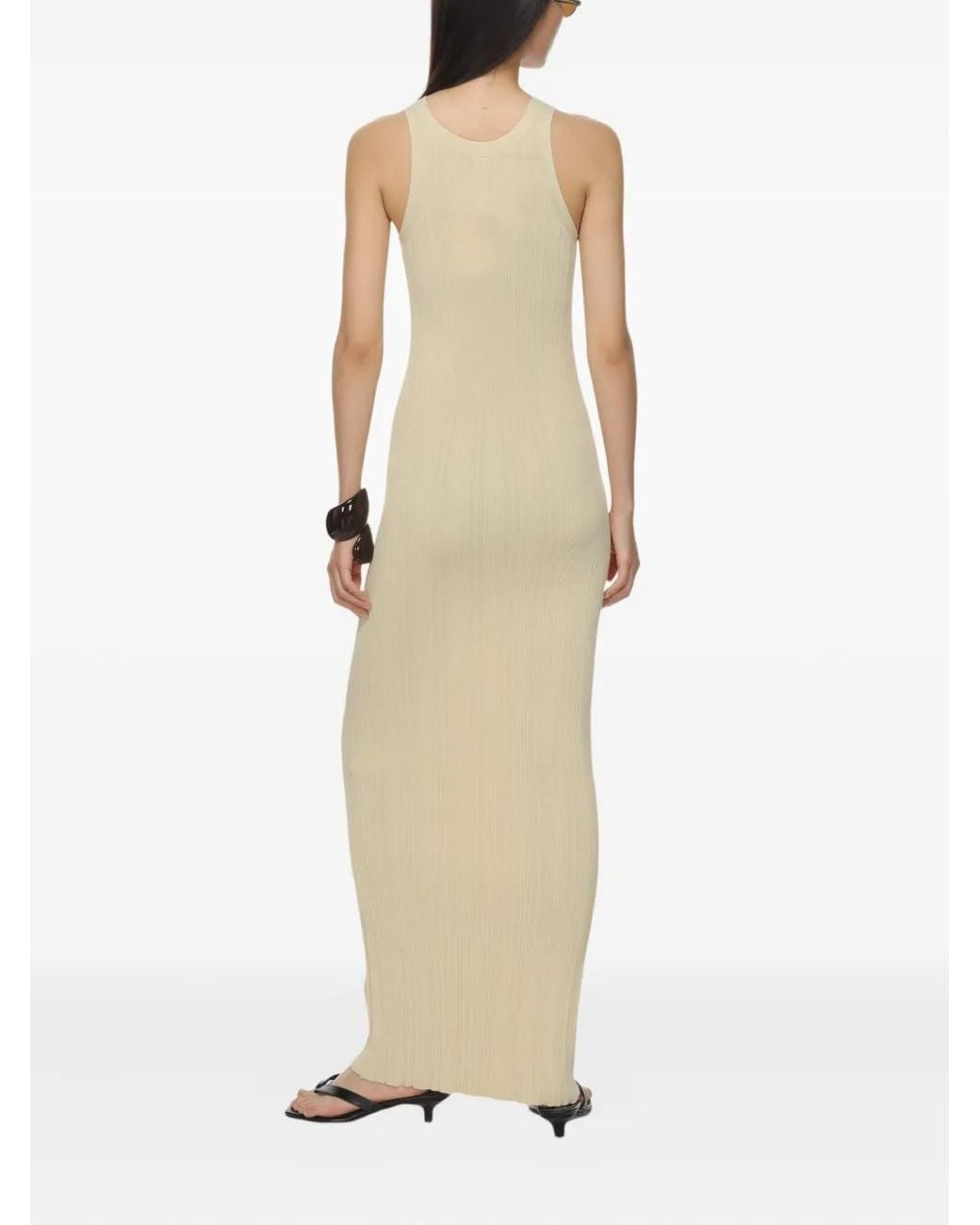 Totême  Natural Ribbed Sleeveless Maxi Dress