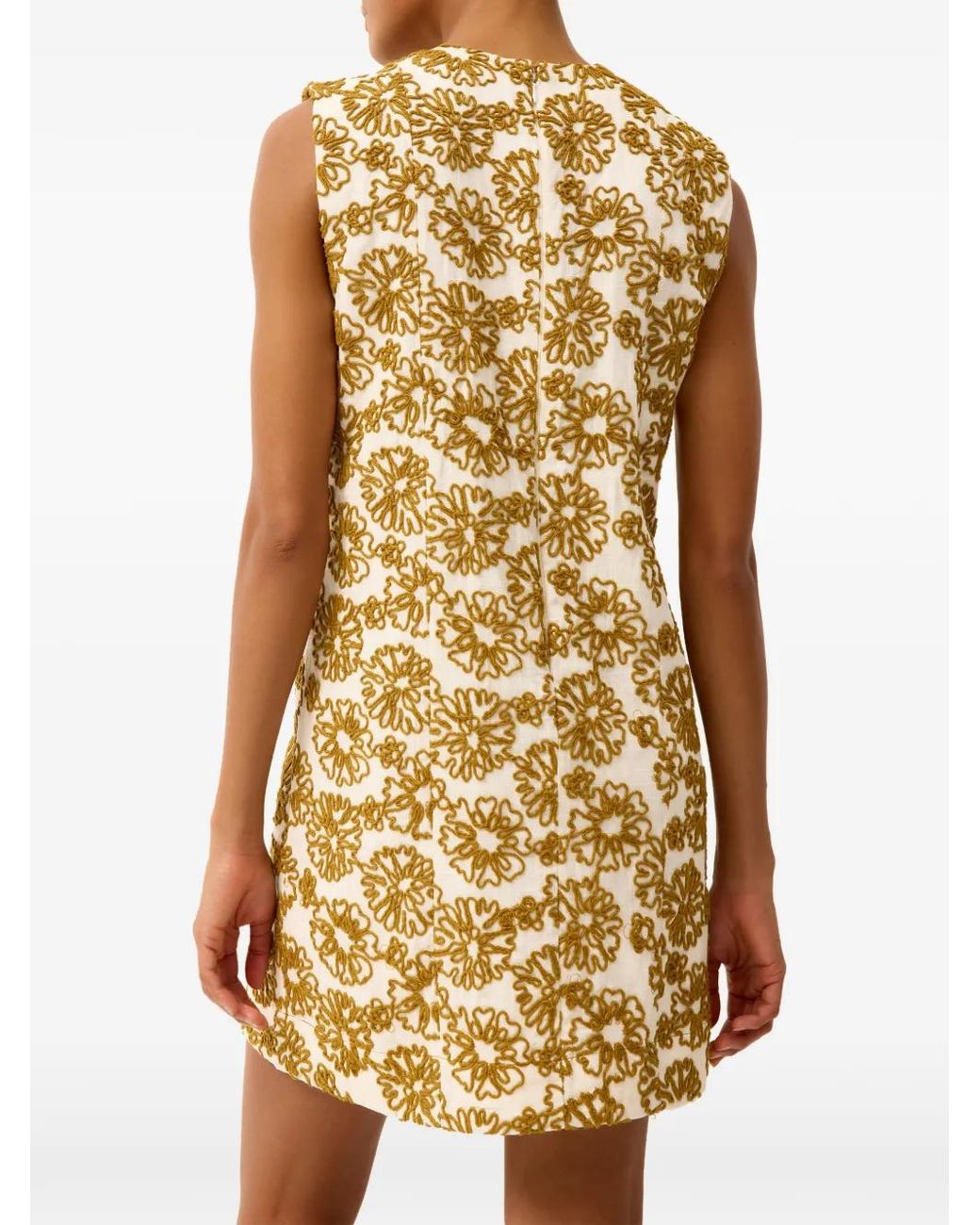 Marie Oliver Metallic Yvette Floral-Embroidered Dress
