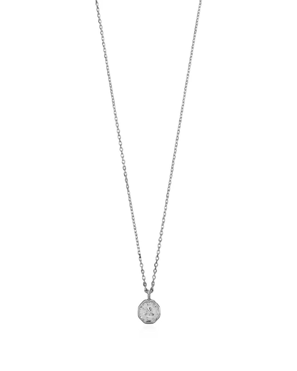 Kate Spade White Zirconia-Pendant Cable-Chain Necklace