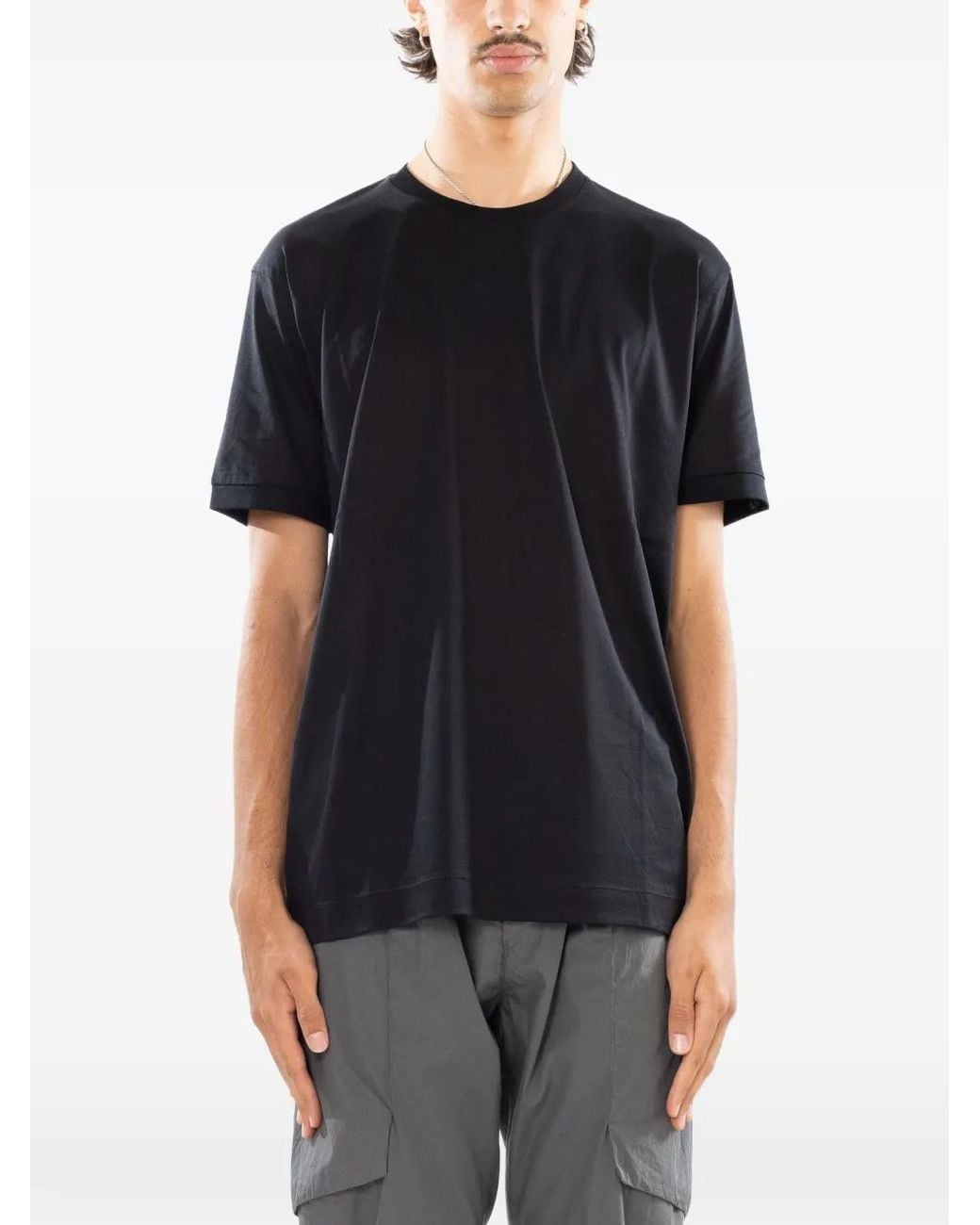 Daniele Fiesoli Black T-Shirt Filo Scozia for men
