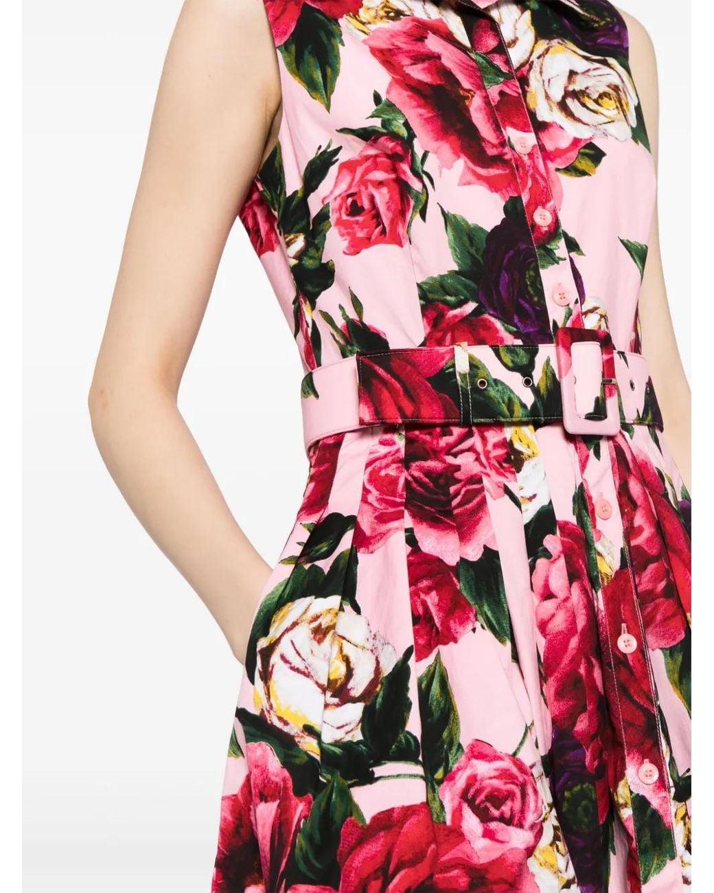 Samantha Sung Red Audrey Floral-Print Dress