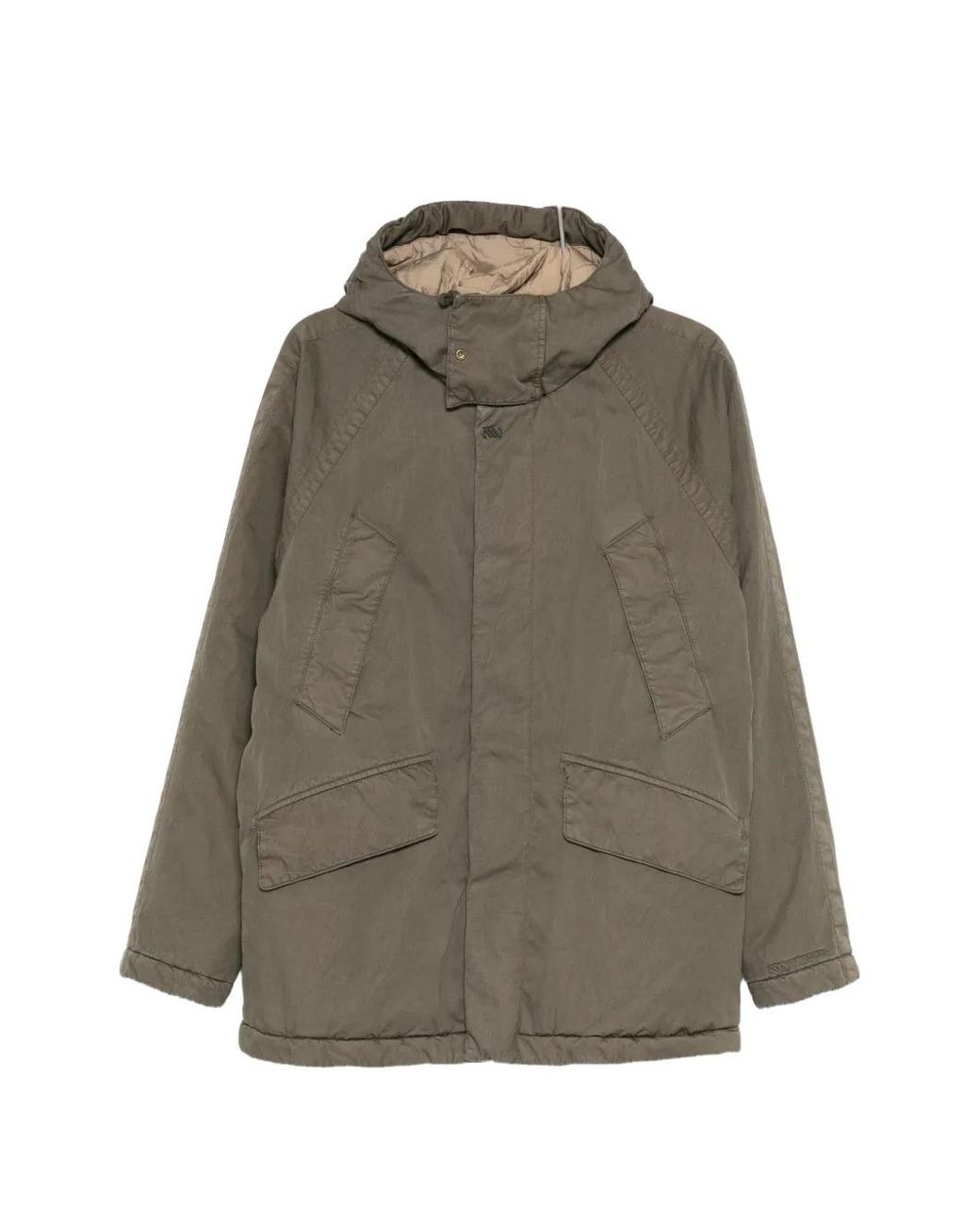 Massimo Osti Studio Green Logo-Patch Military Jacket for men