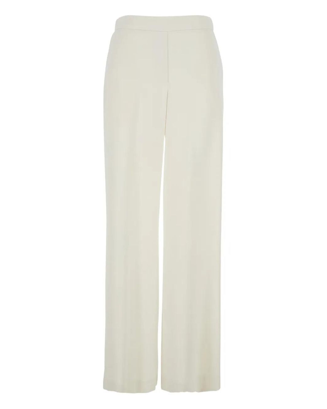 P.A.R.O.S.H. White Elasticated Waistband Palazzo Pants