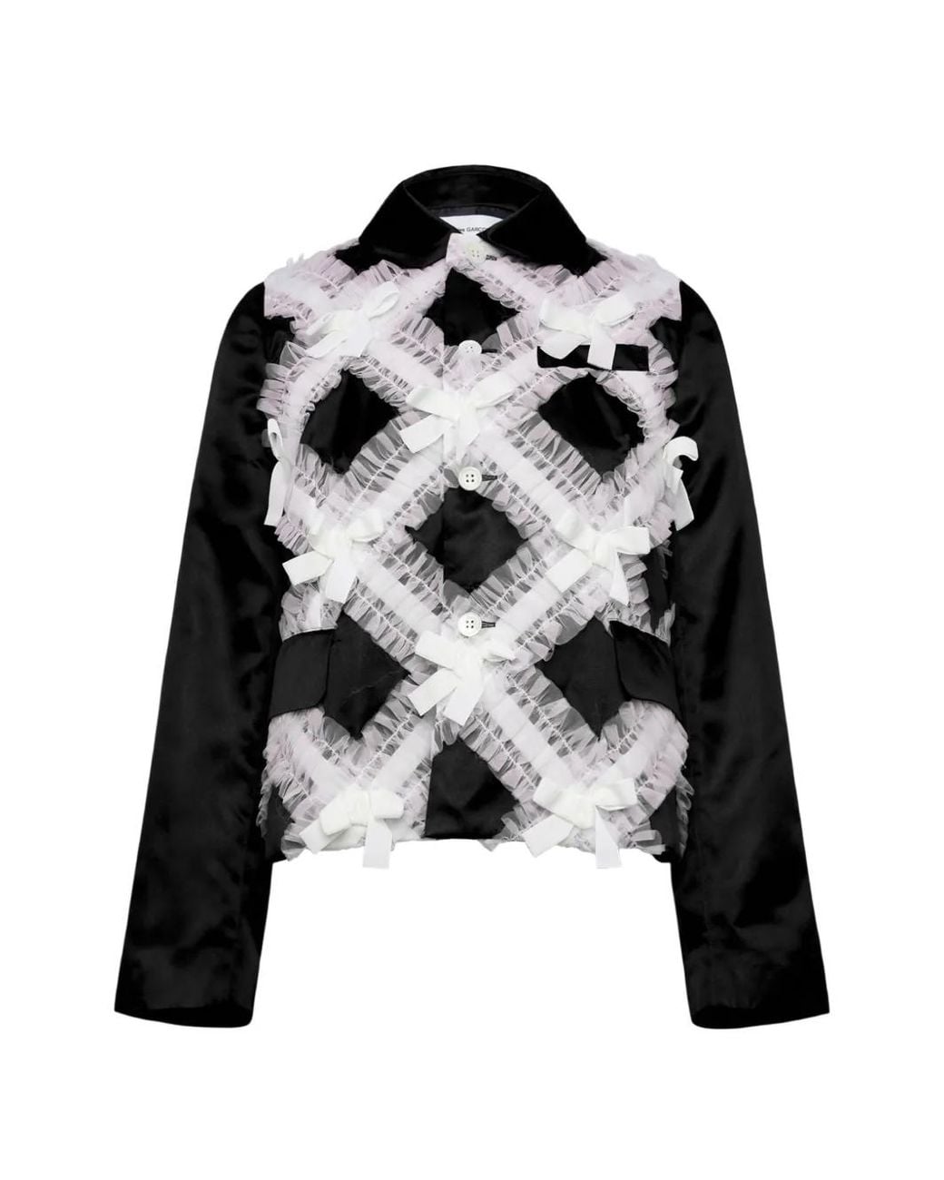 Comme des Garçons Black Ruffled Bow-Embellished Jacket