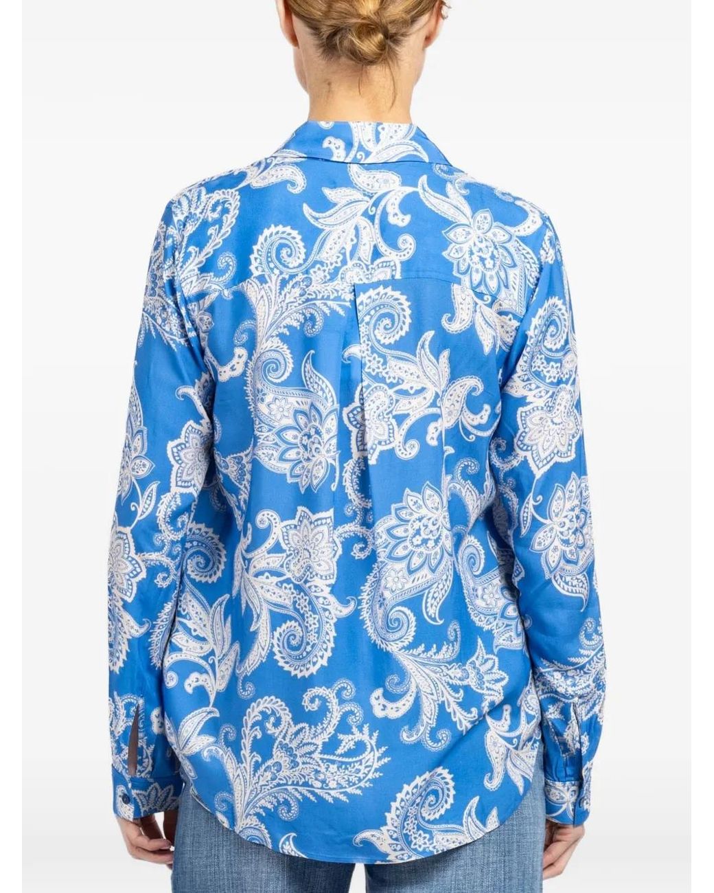 L'Agence Blue Holly Bluse mit Blumen