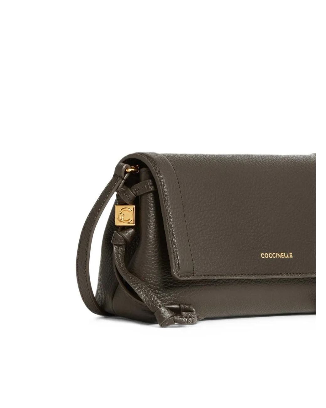 Coccinelle Brown Mini Thess Leather Crossbody Bag