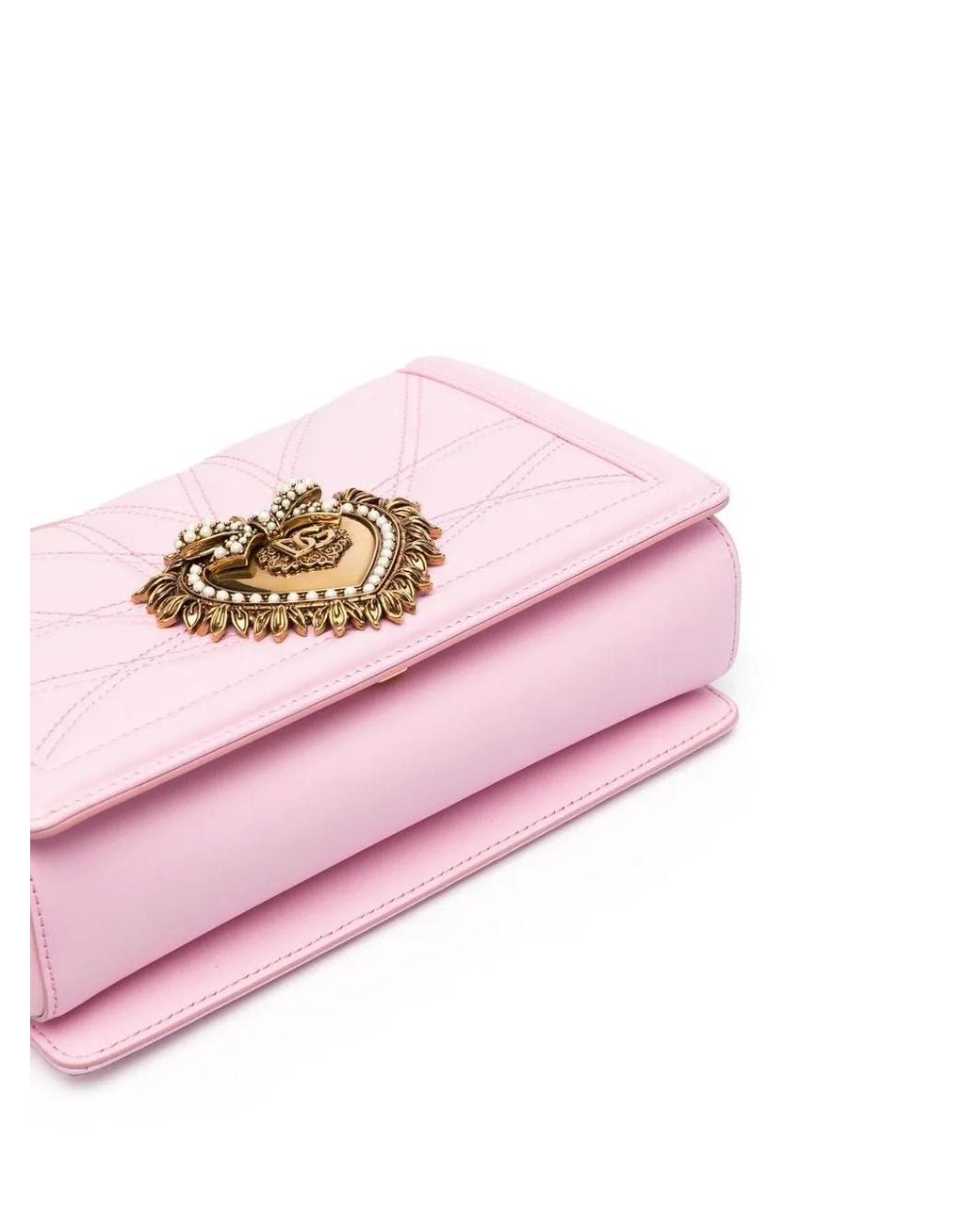 Dolce & Gabbana Pink Medium Devotion Quilted Shoulder Bag