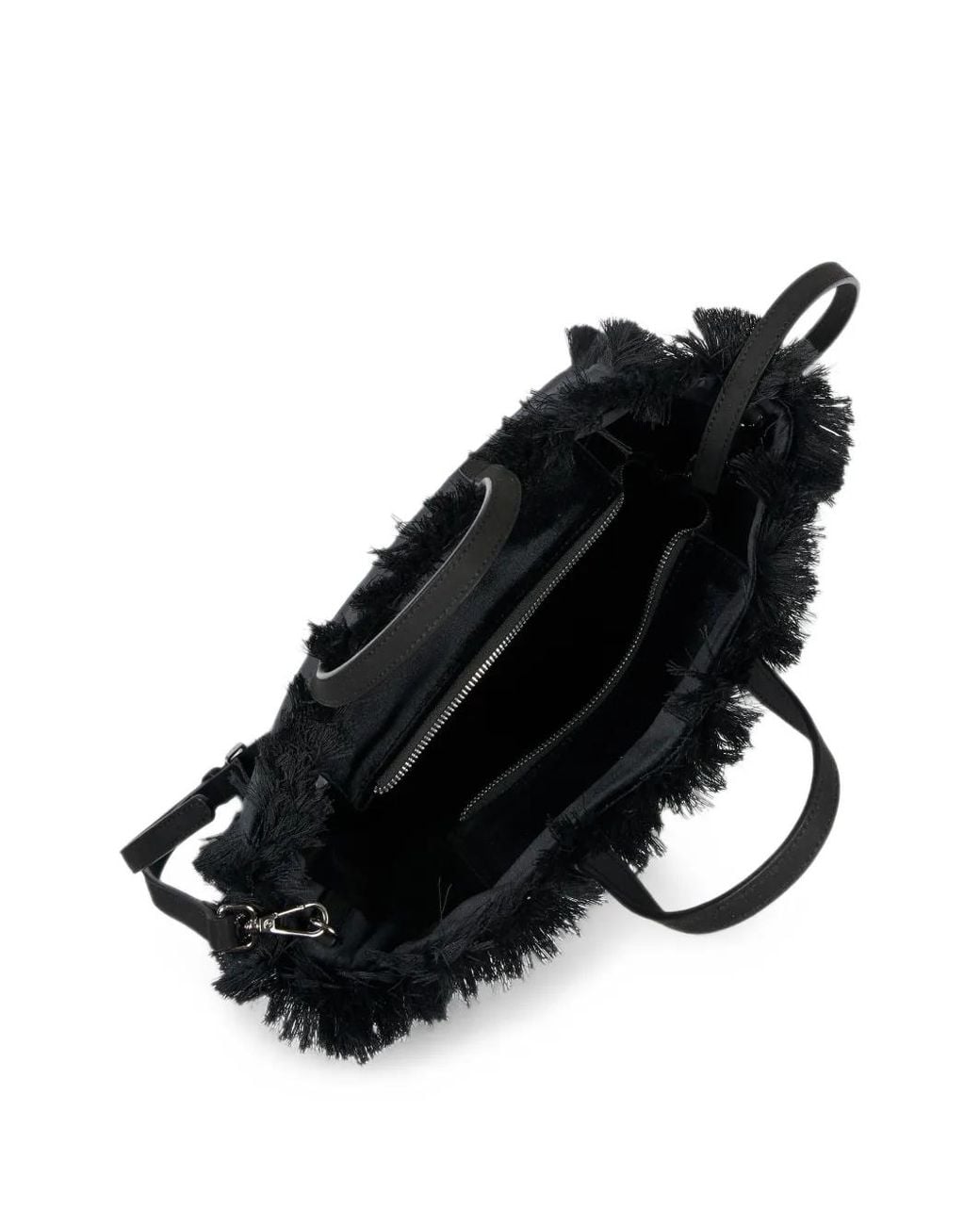 Mc2 Saint Barth Black Fringed Tote Bag
