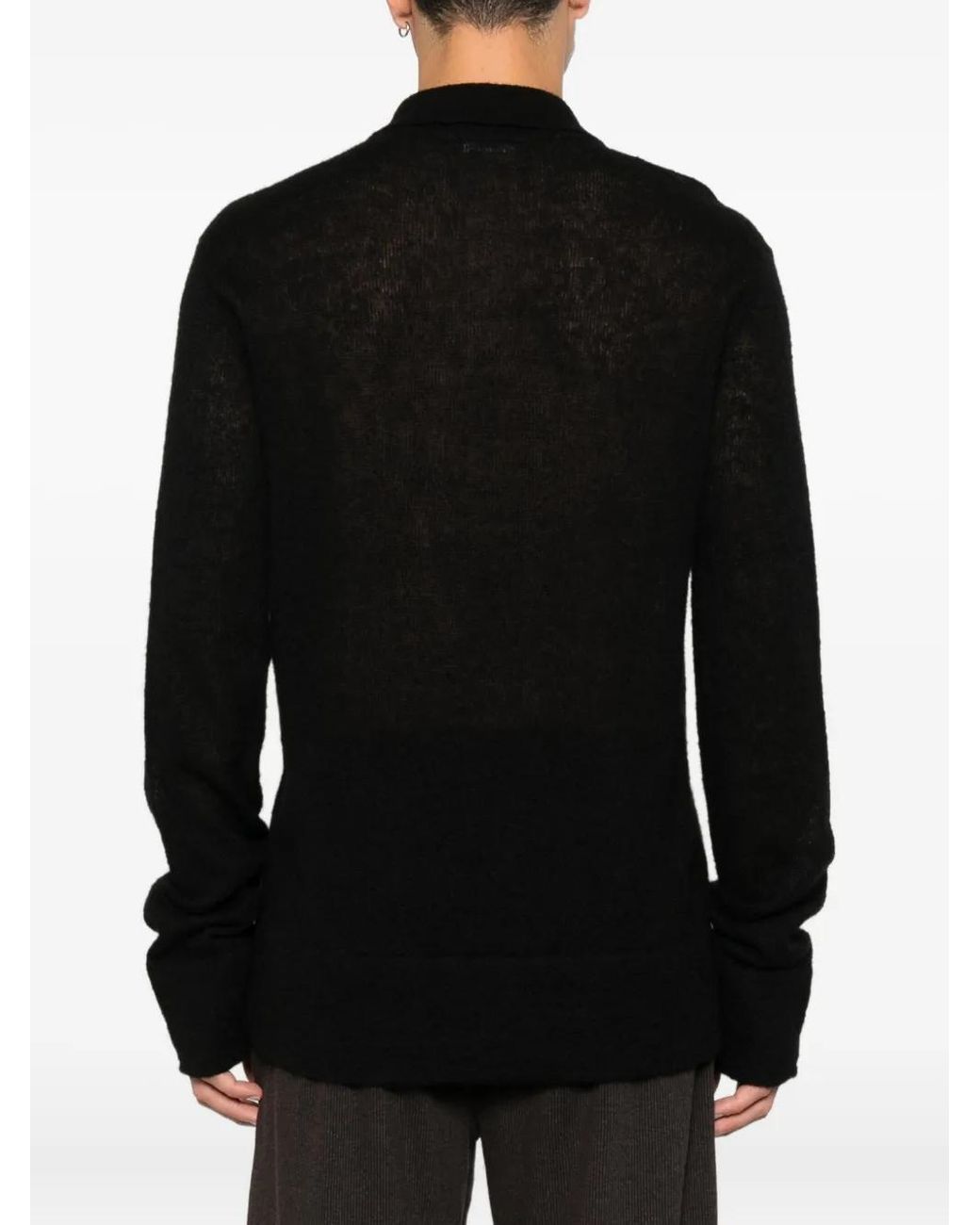 Rier Black Button Fastening Polo Shirt for men