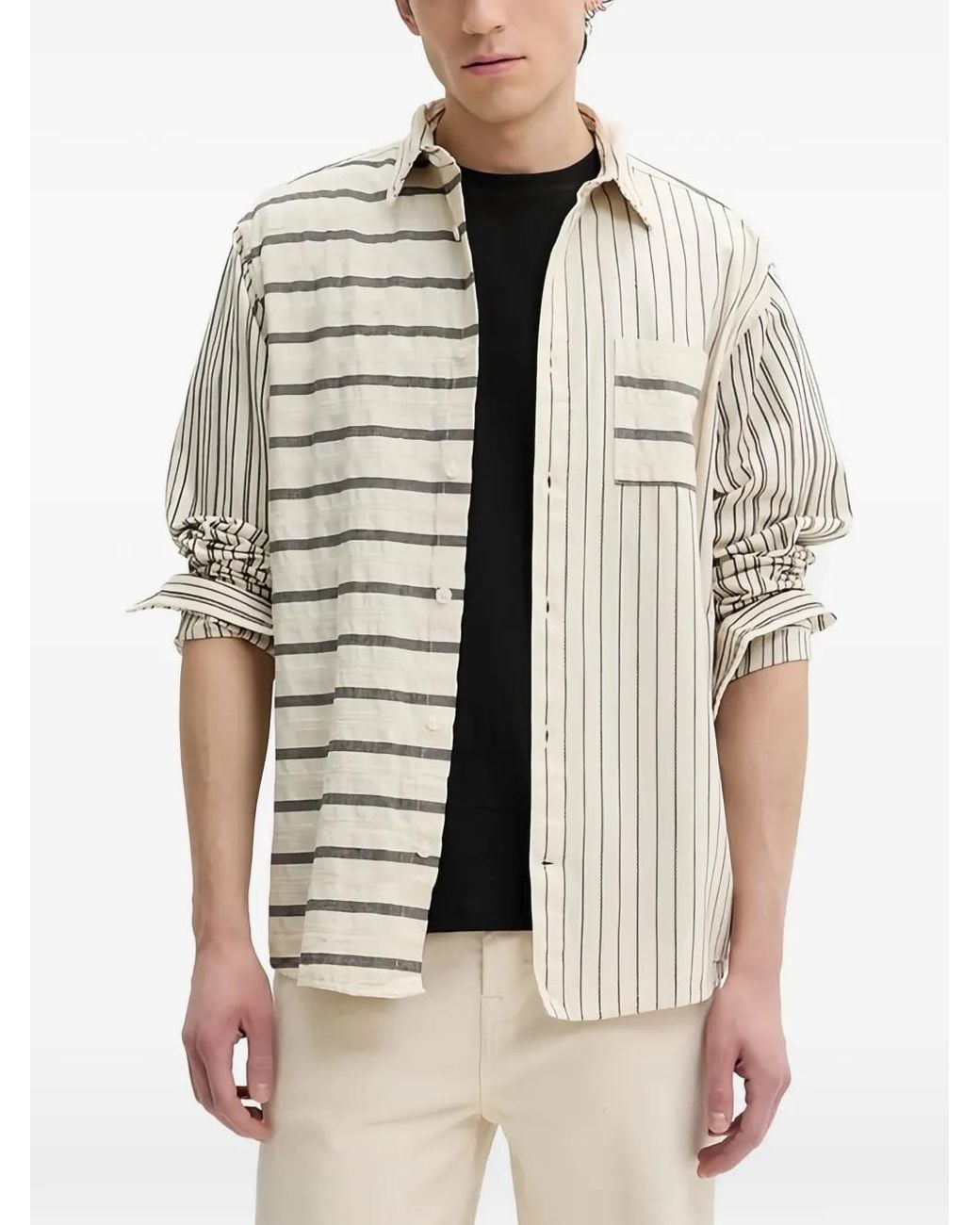 Desigual Natural Jack Patch-Pocket Striped Shirt for men