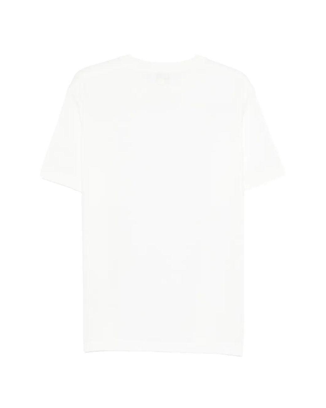 Lacoste White Classic Fit Heavy Badge Accent T-Shirt for men