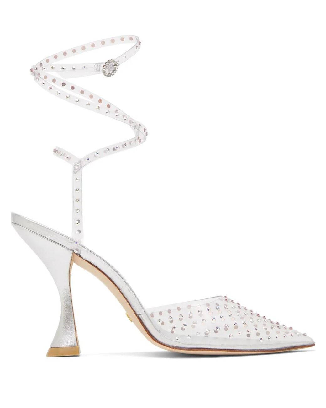 Stuart Weitzman White 100Mm Glam Xcurve Embellished Pumps