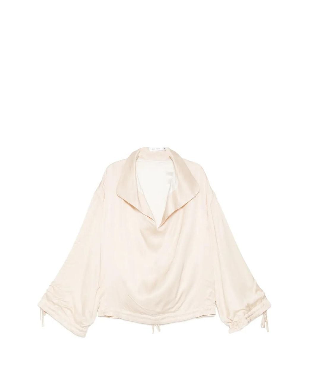 AYA MUSE Natural Satin-Finish V-Neck Top