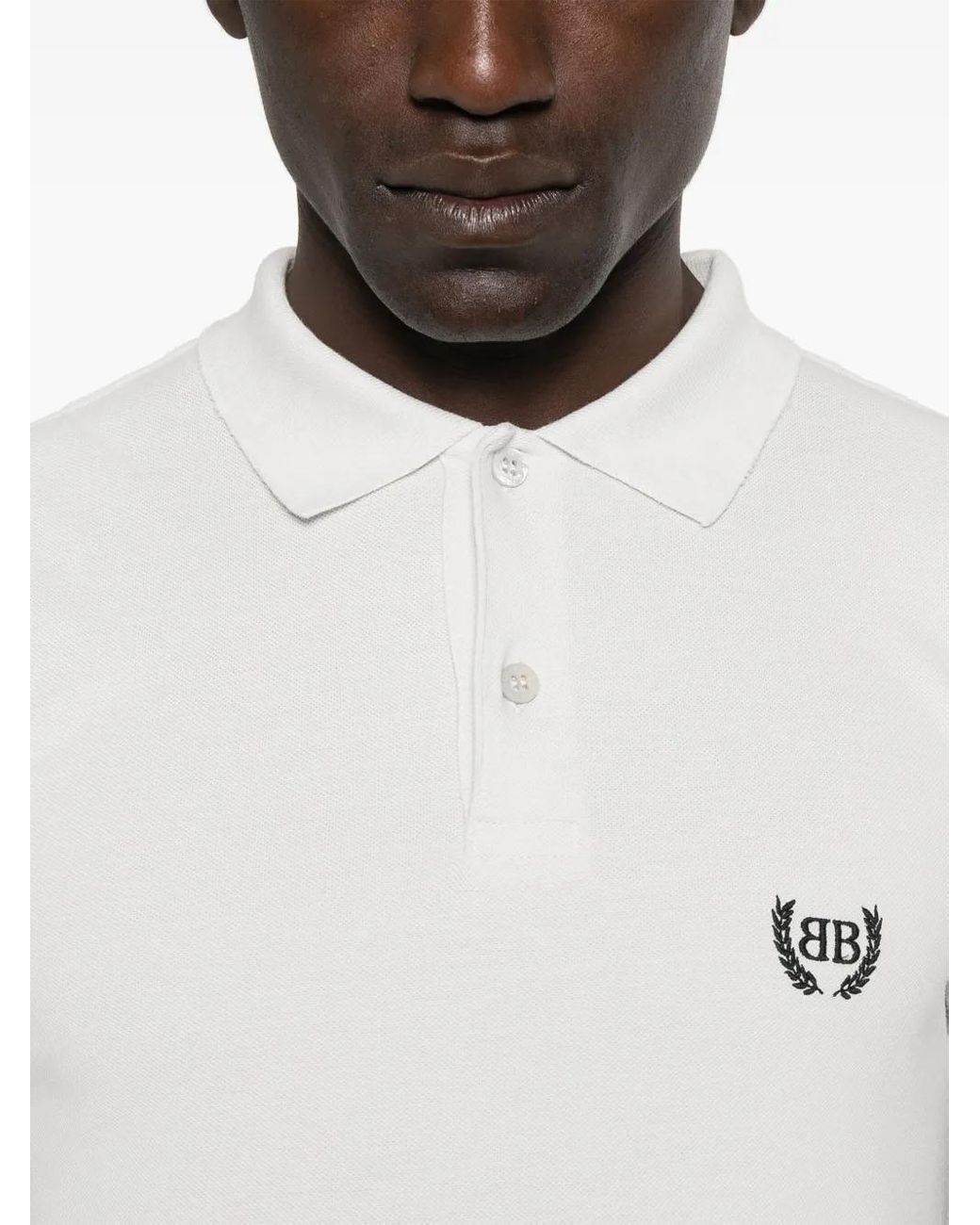 Balenciaga White Laurel Classic Polo Shirt