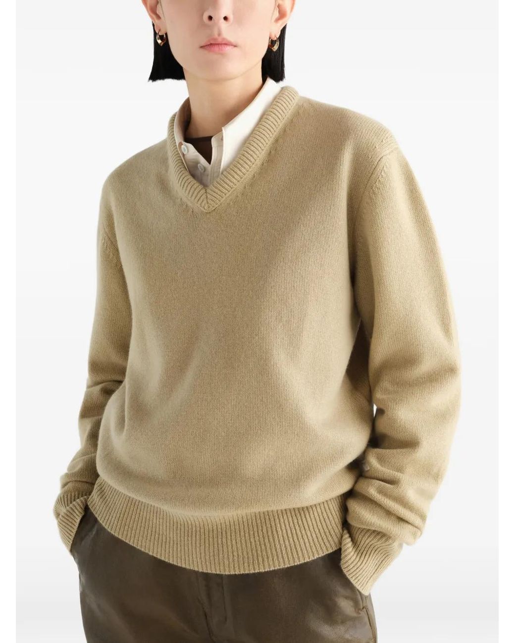 Lemaire Natural V-Neck Sweater
