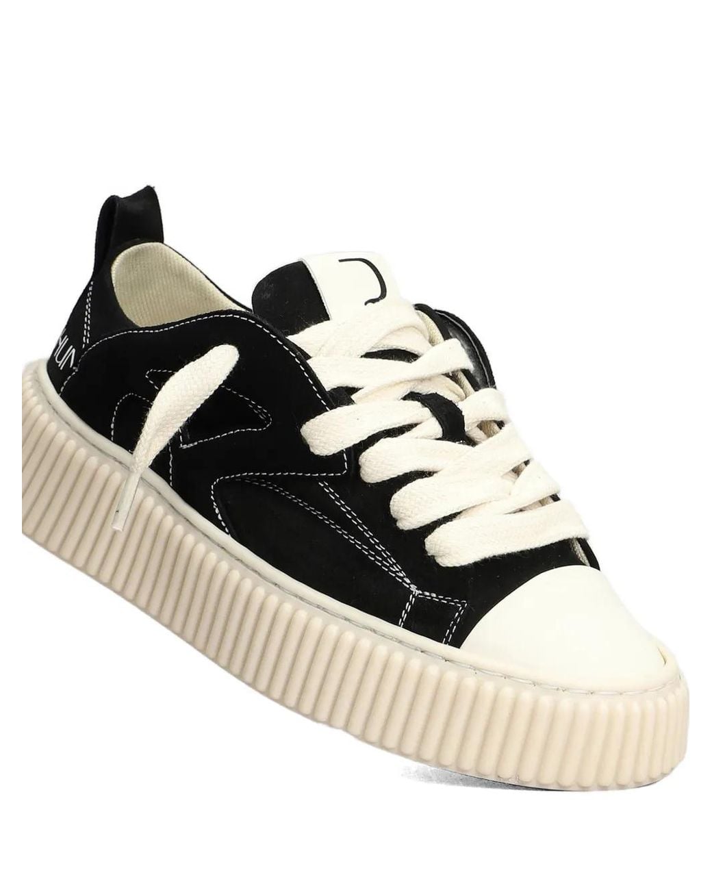 Rhun Black Round Toe Suede Sneakers