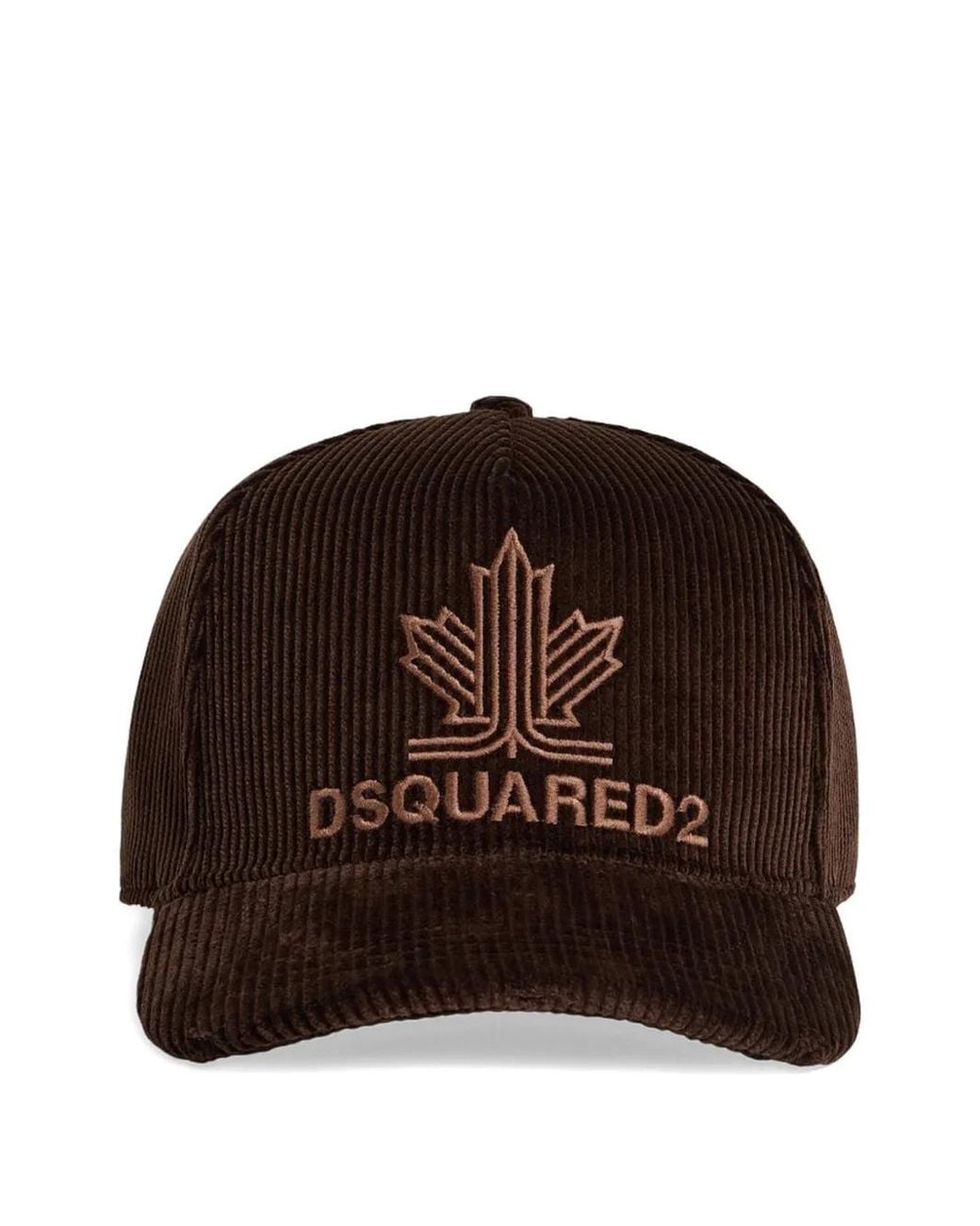 DSquared² Brown Cotton Polyester Embroidered Baseball Caps for men