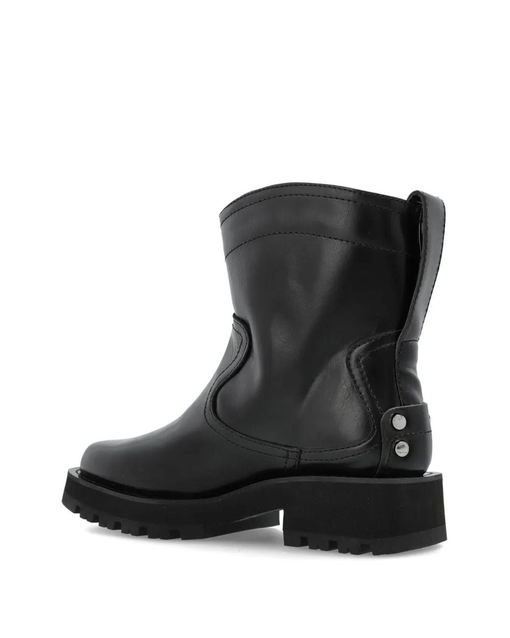 Ganni Black Pull-On Biker Boots