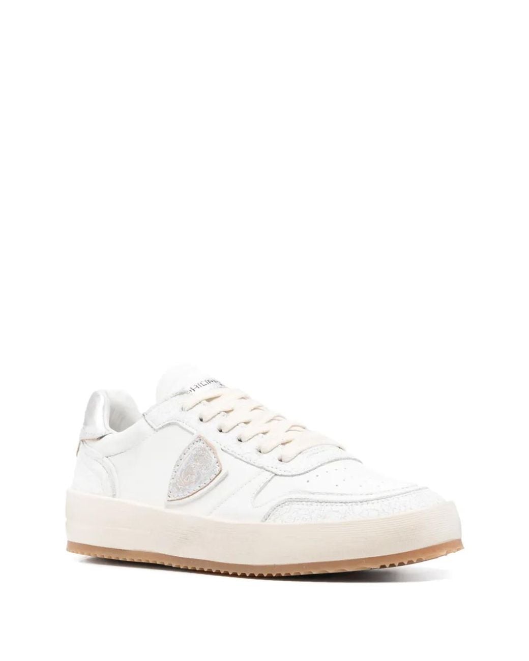 Philippe Model White Leather And Rubber Sneakers