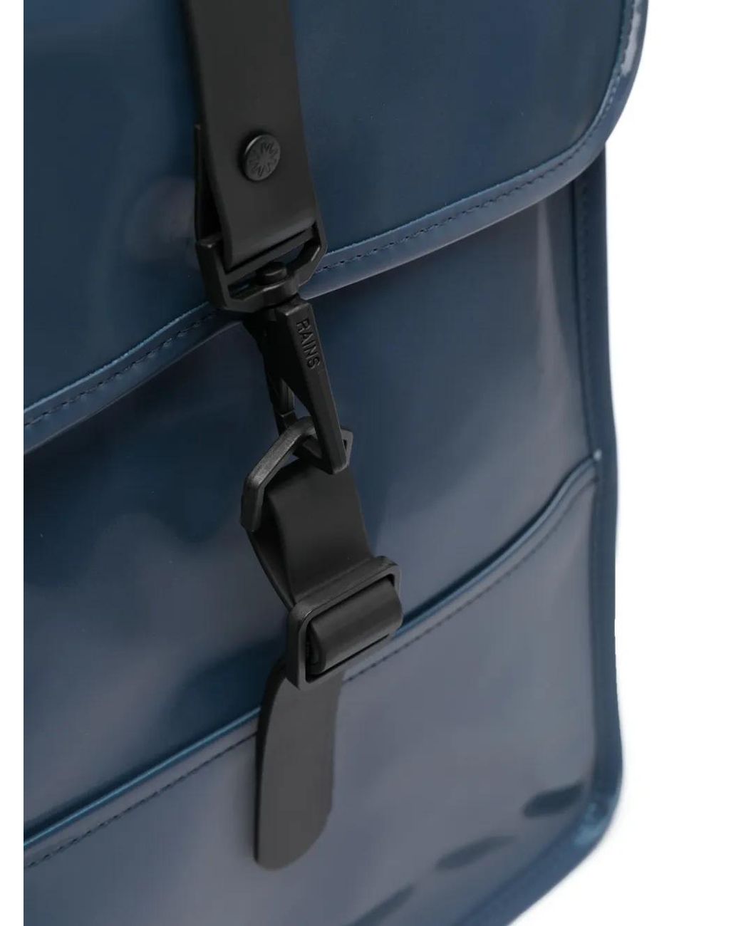 Rains Blue Carabiner-Fastening Waterproof Backpack