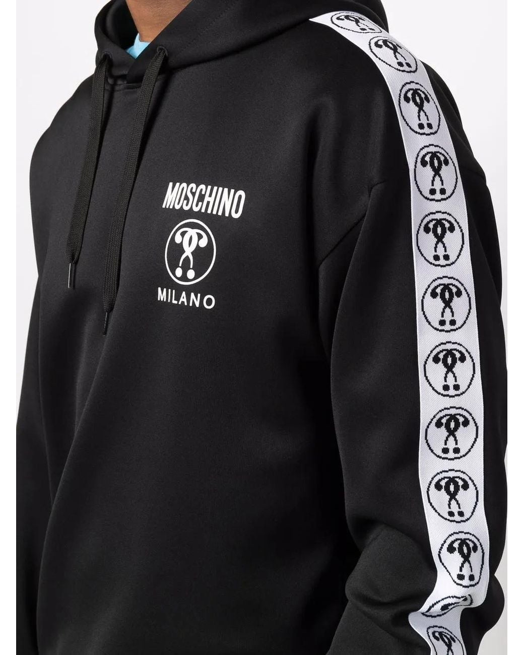 Moschino Black Couture Milano Technical Hoodie for men