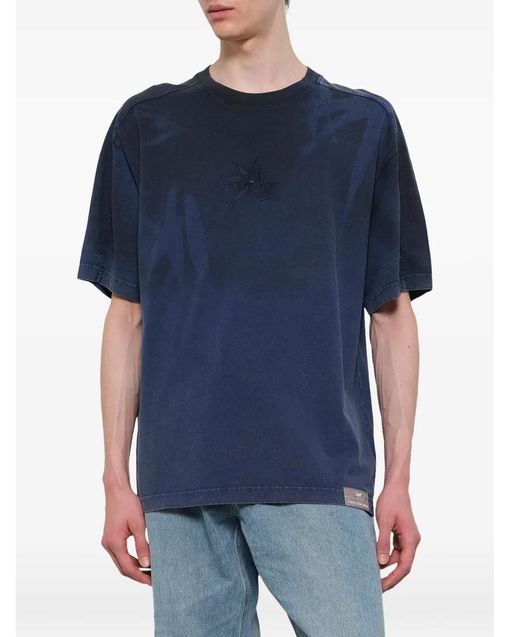 Feng Chen Wang Blue X Lee Logo-Embroidered Short-Sleeve T-Shirt for men