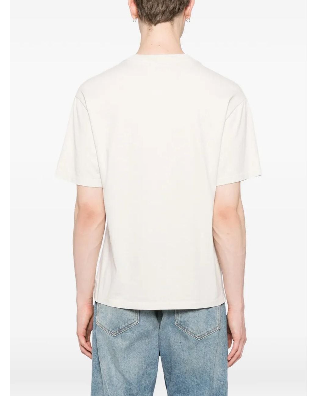 Melt White Cotton Printed T-Shirt for men