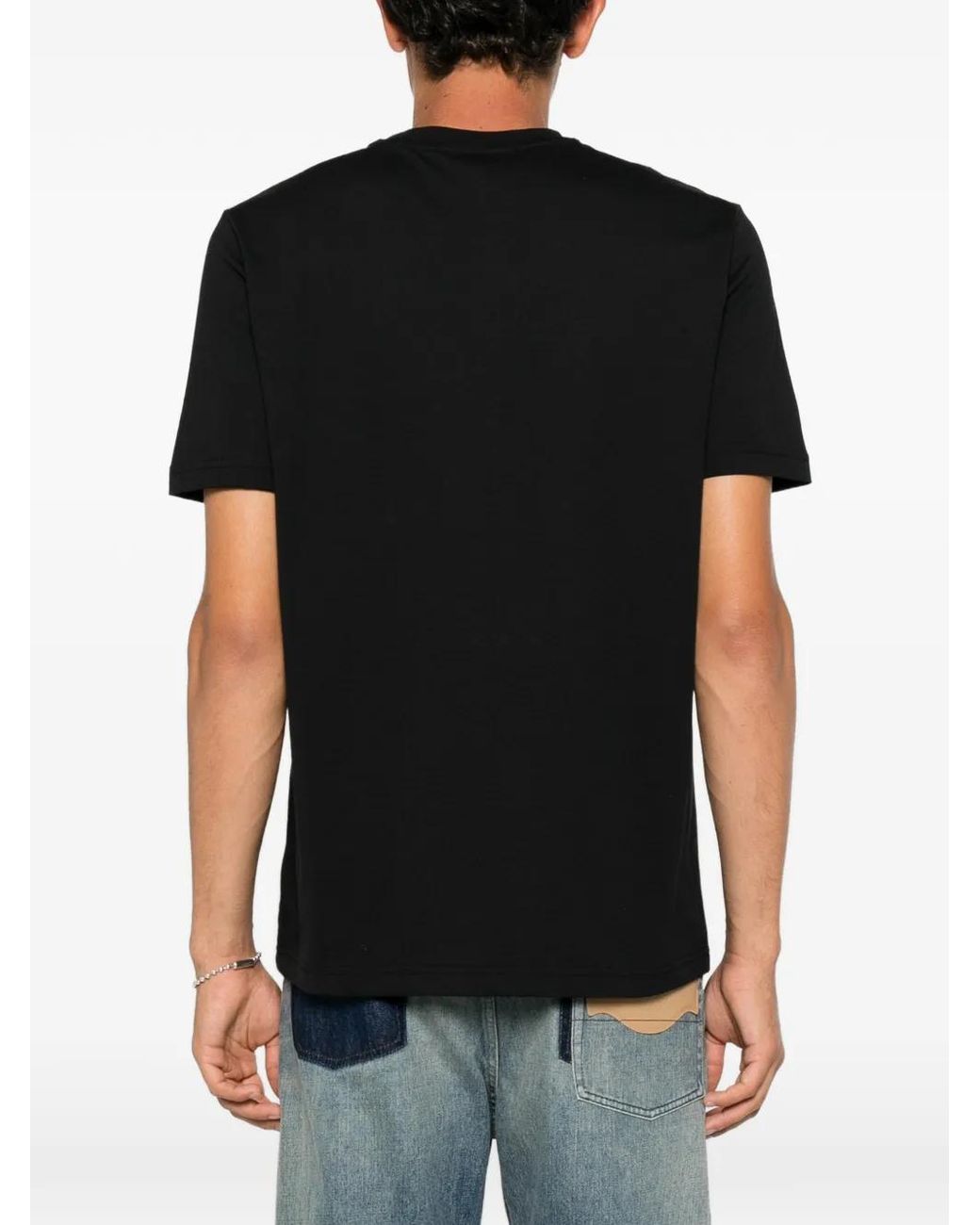 Iceberg Black T-Shirt À Logo Brodé for men