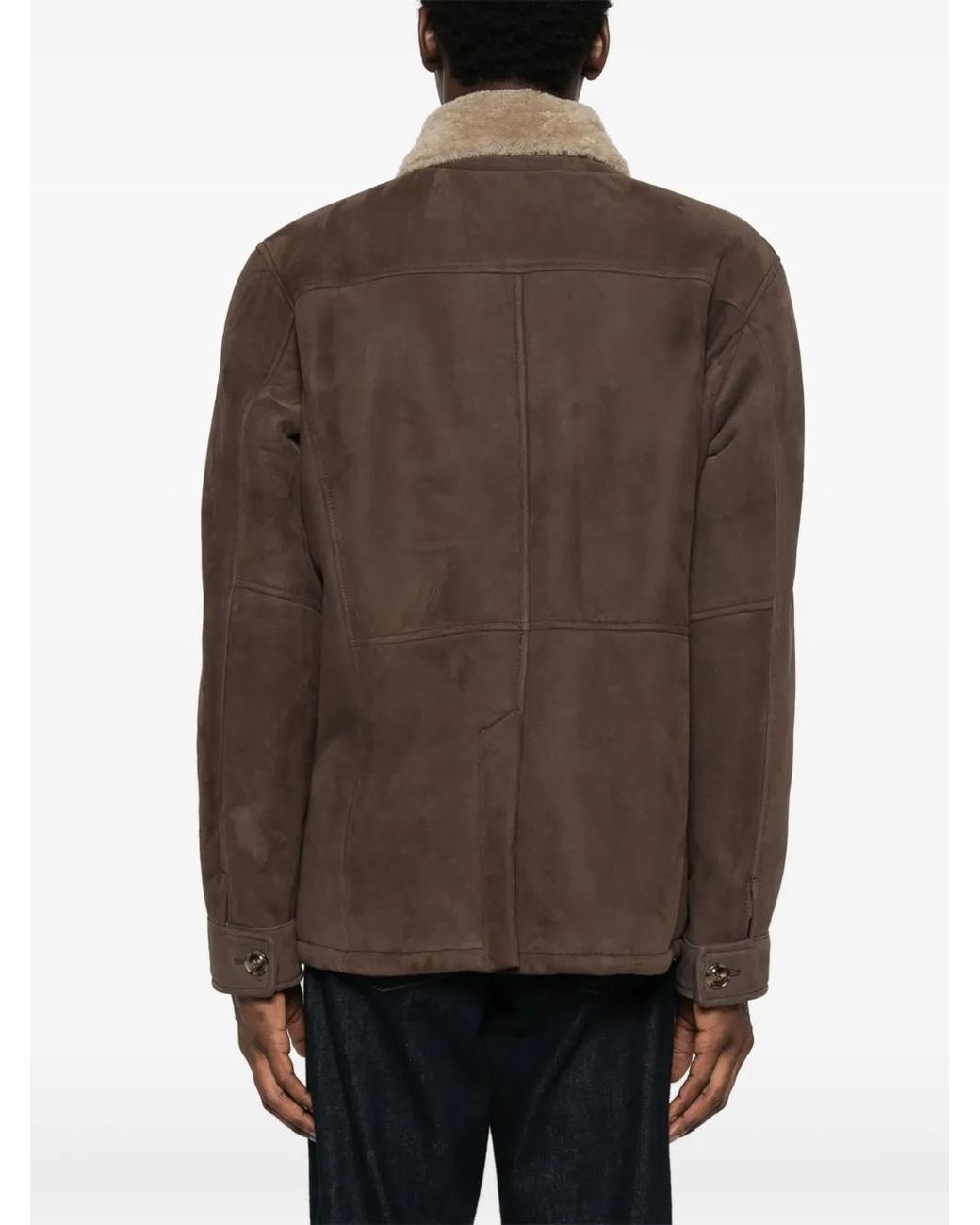 Barba Napoli Brown Suede Jacket for men
