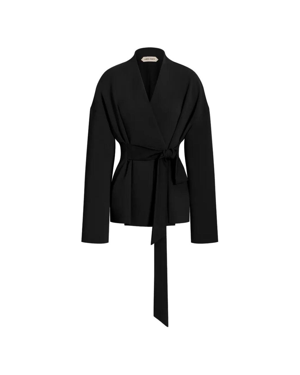 Alberta Ferretti Black Belted Jacket