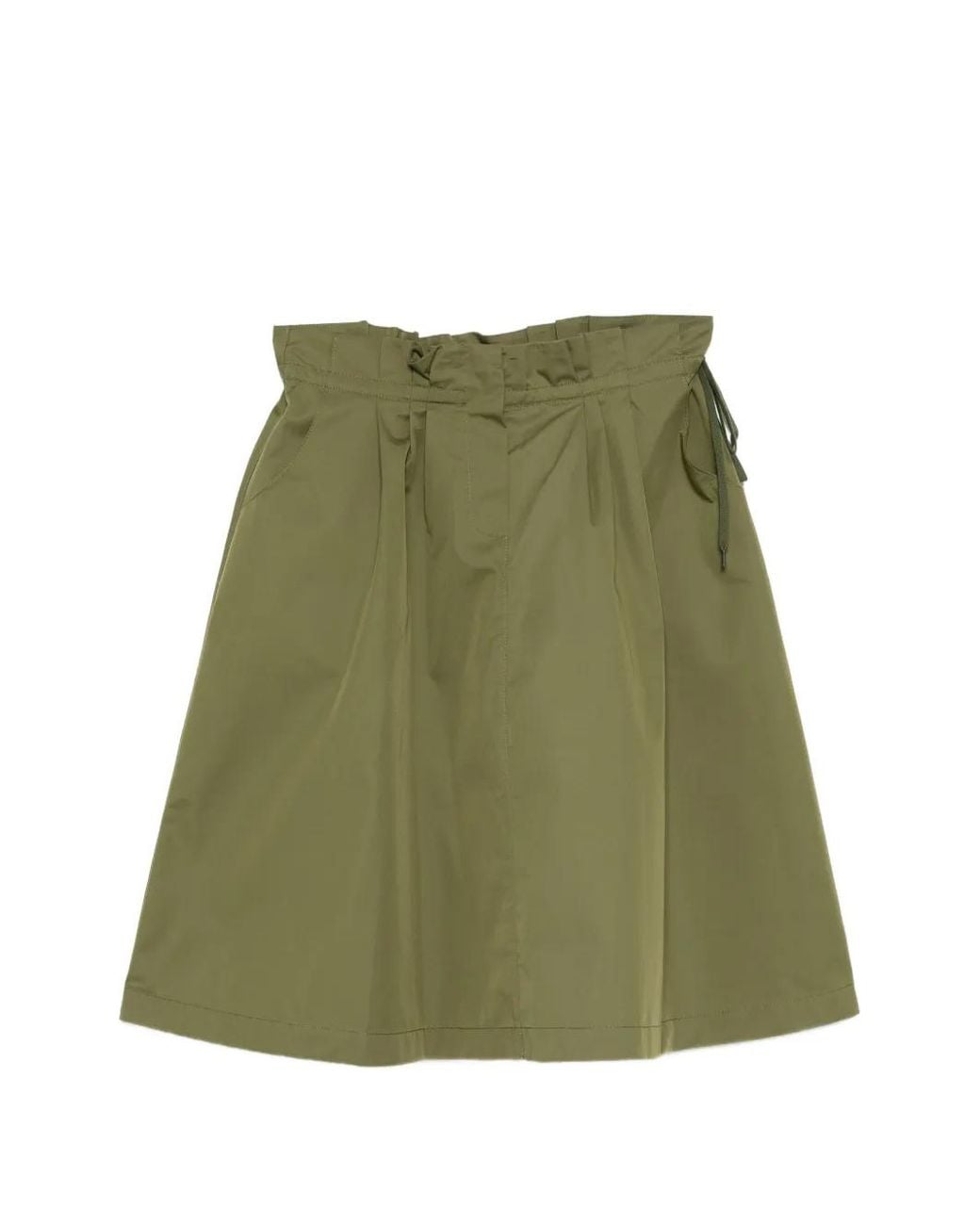Dice Kayek Green Cotton Gathered Midi Skirt