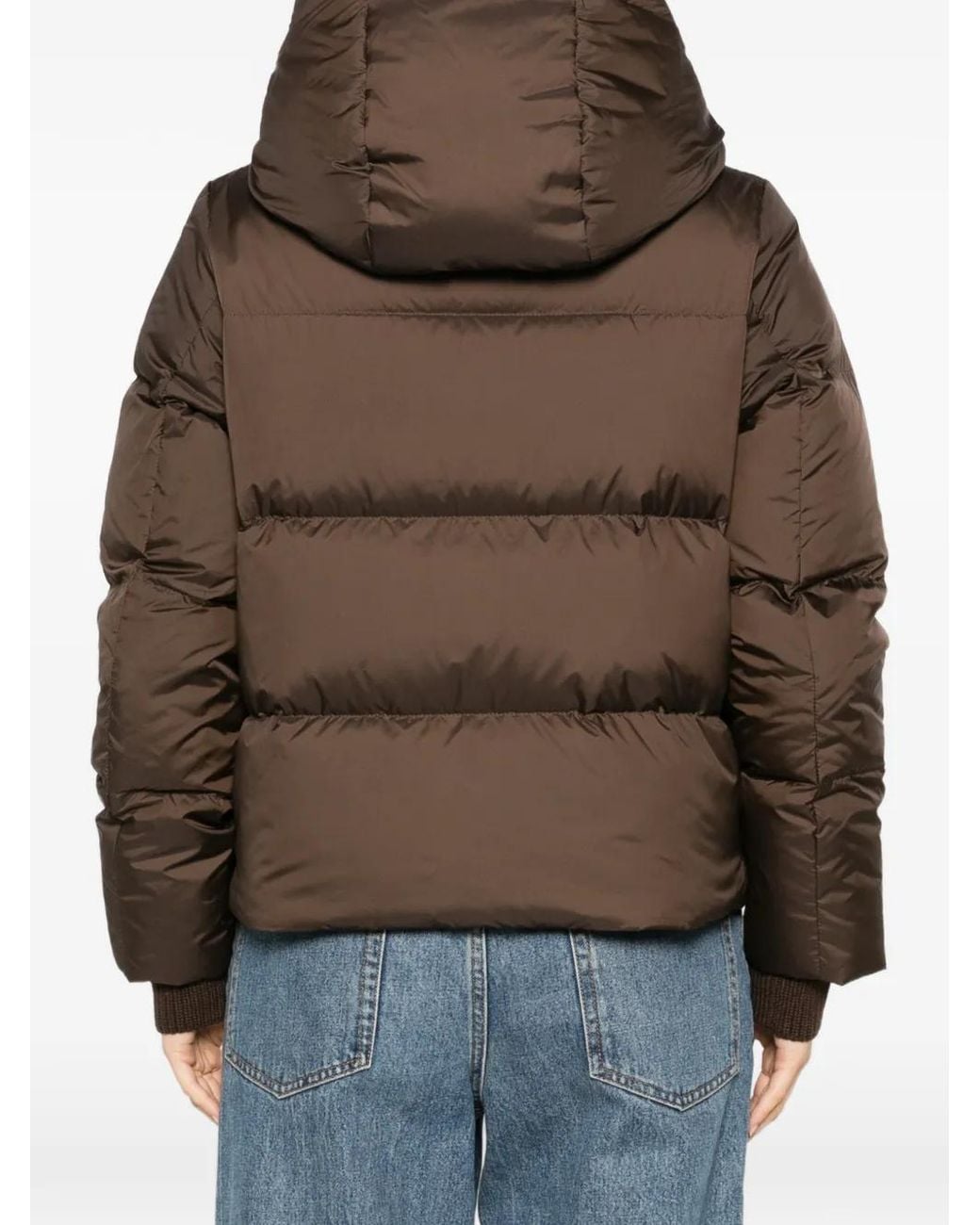Marc O' Polo Brown Quilted Hooded Jacket