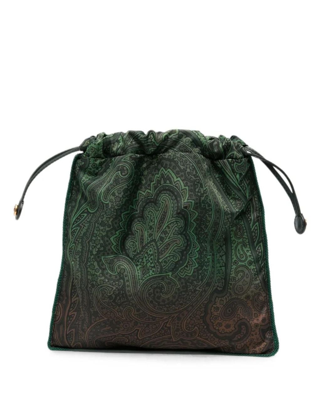 Etro Green Paisley-Print Drawstring Backpack