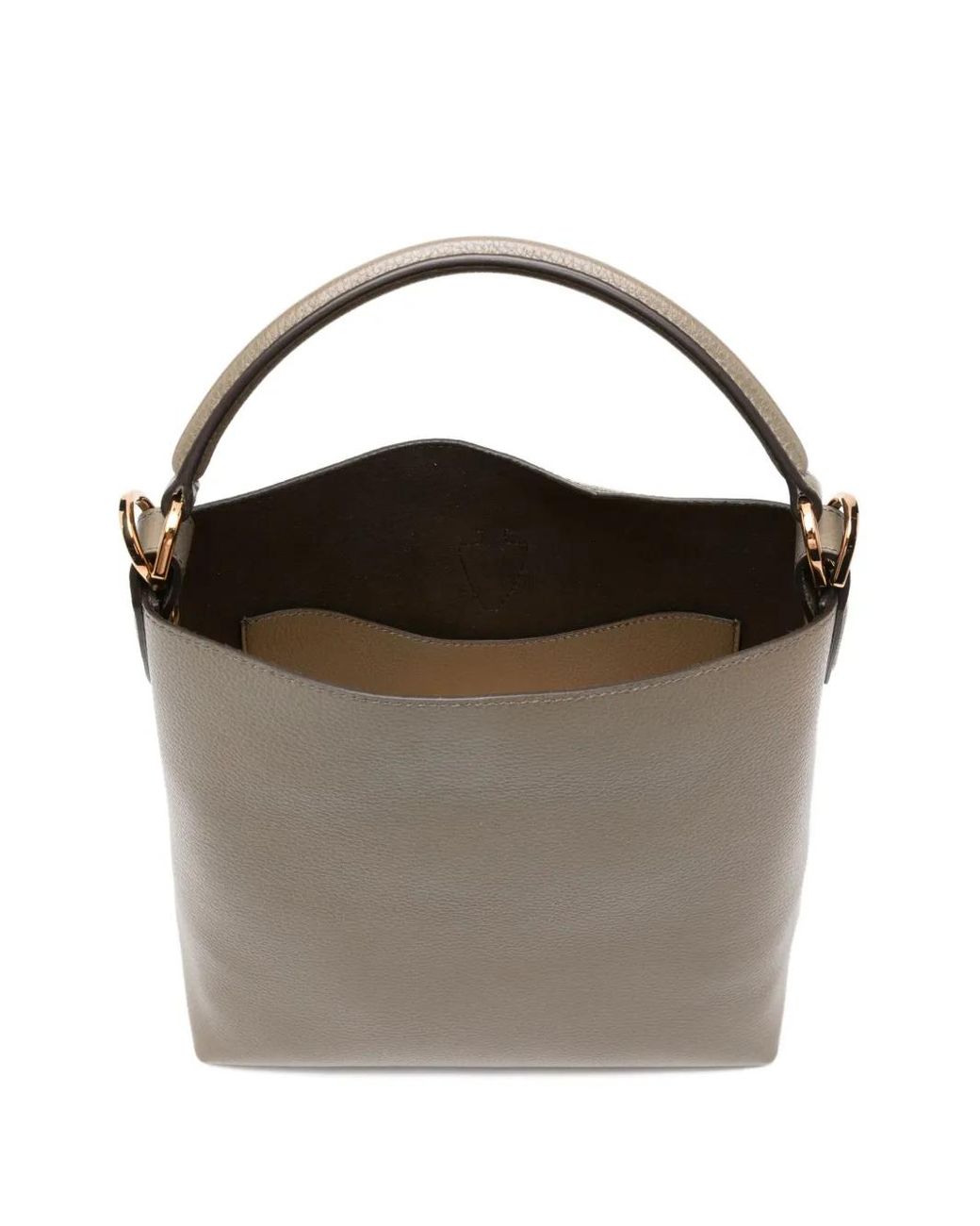 Tod's Gray T-Buckle Leather Shoulder Bag